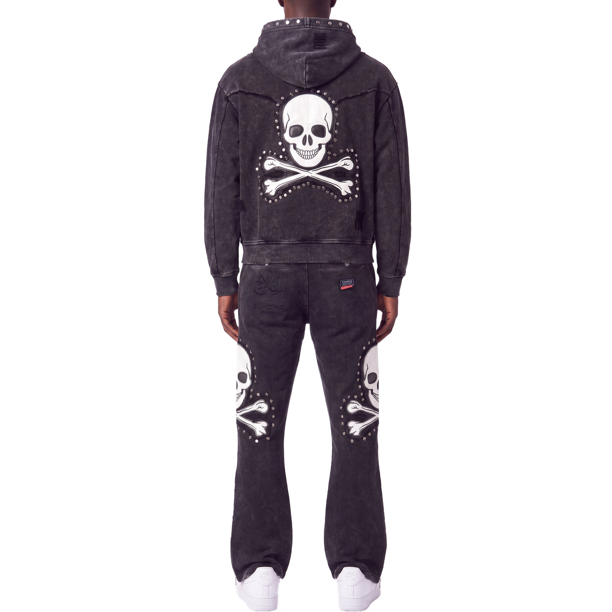 Gunzinii skull and bones french terry hoodie set
