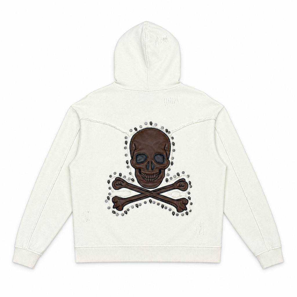 Gunzinii skull and bones french terry hoodie set