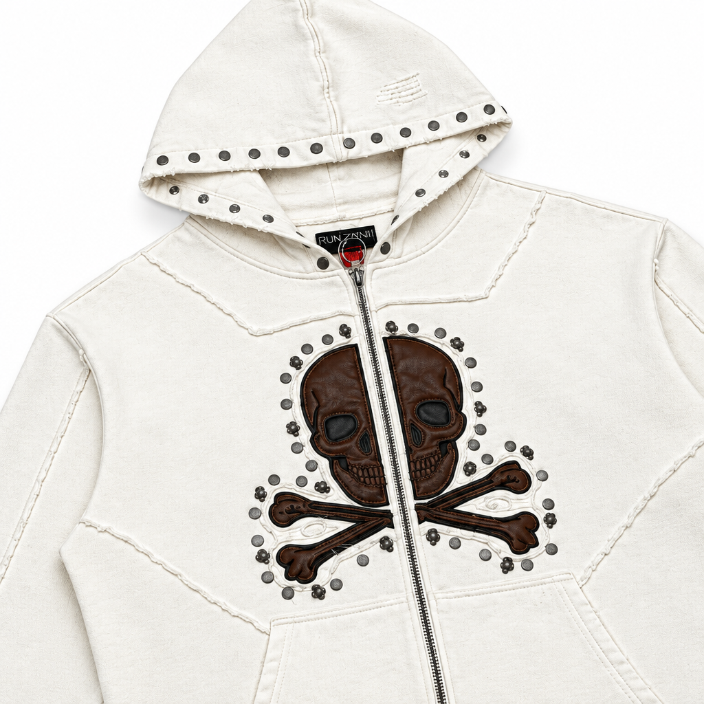 Gunzinii skull and bones french terry hoodie set