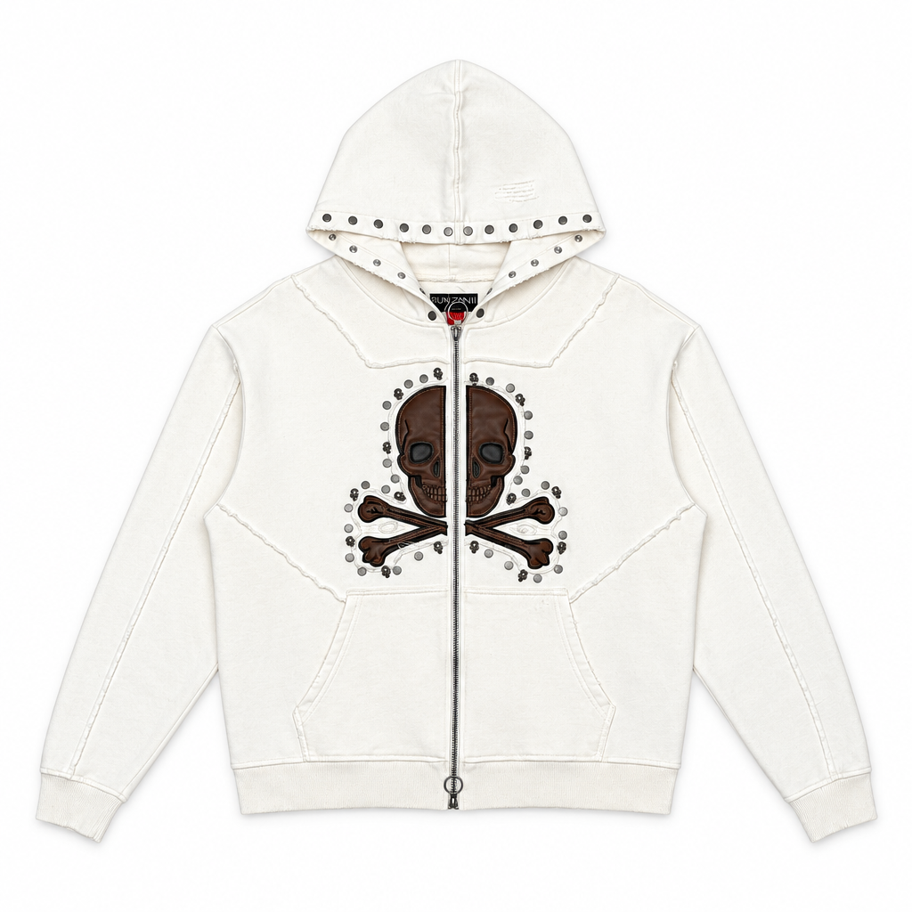 Gunzinii skull and bones french terry hoodie set
