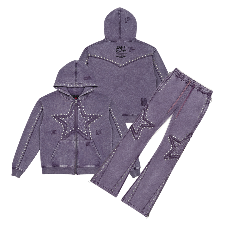 Gunzinii stars french terry hoodie set
