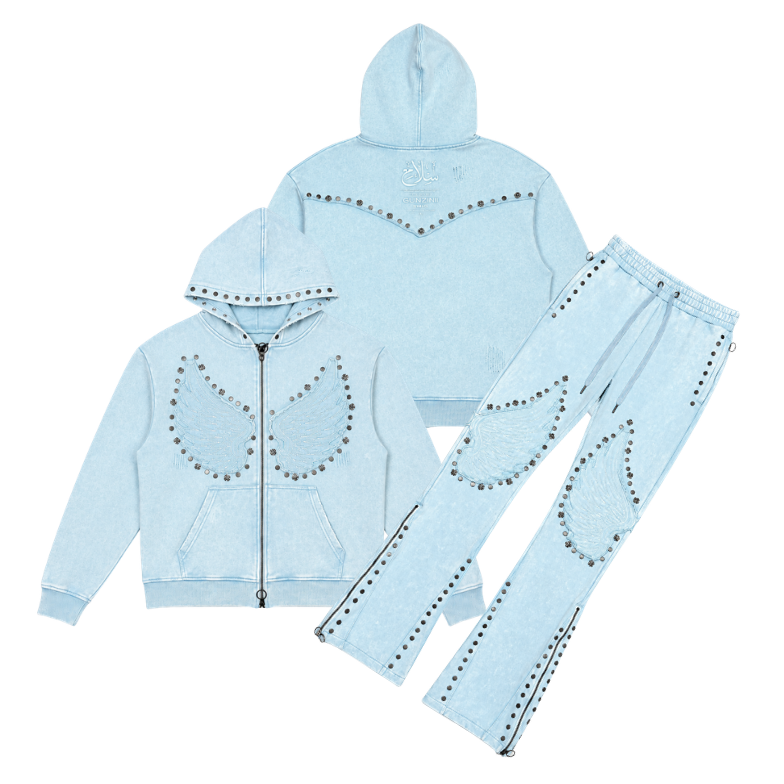 Gunzinii wings french terry hoodie set