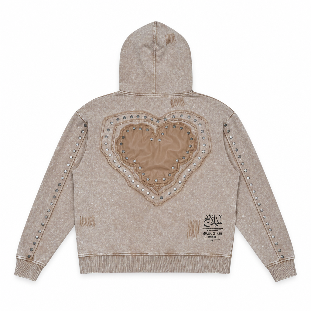 Gunzinii heart french terry hoodie set