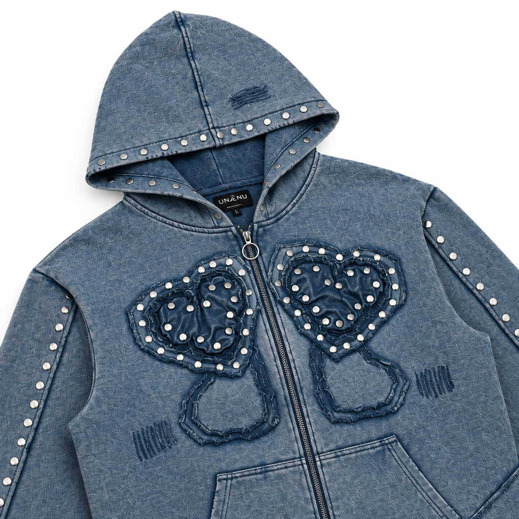 Gunzinii heart french terry hoodie set