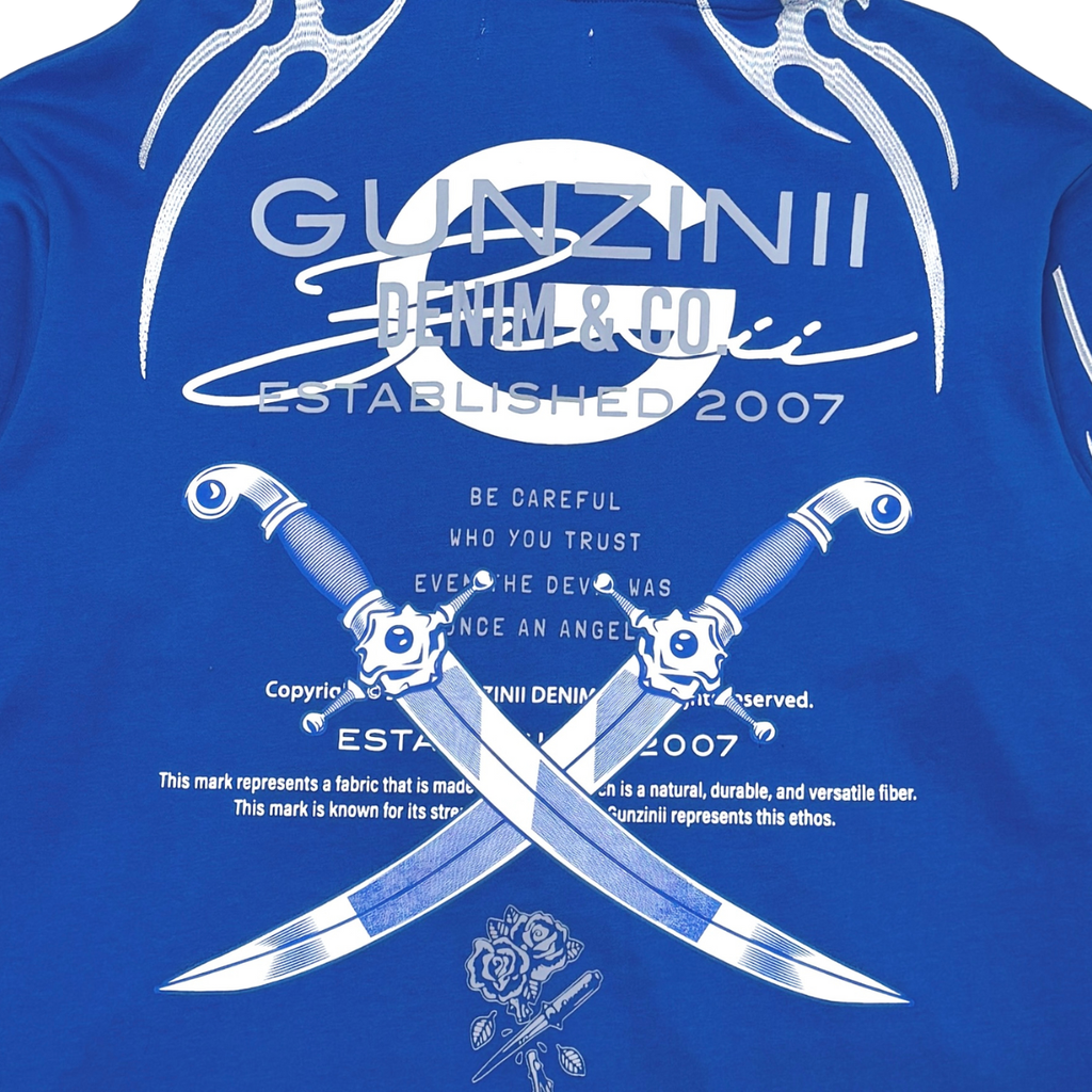 Gunzinii denim co full zip hoodie