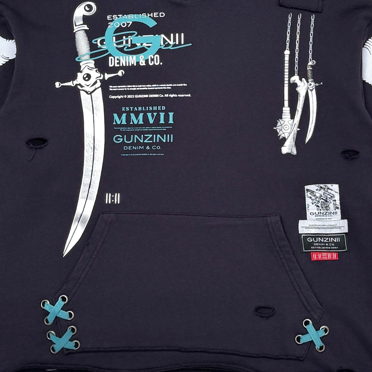 Gunzinii mmvii pullover hoodie