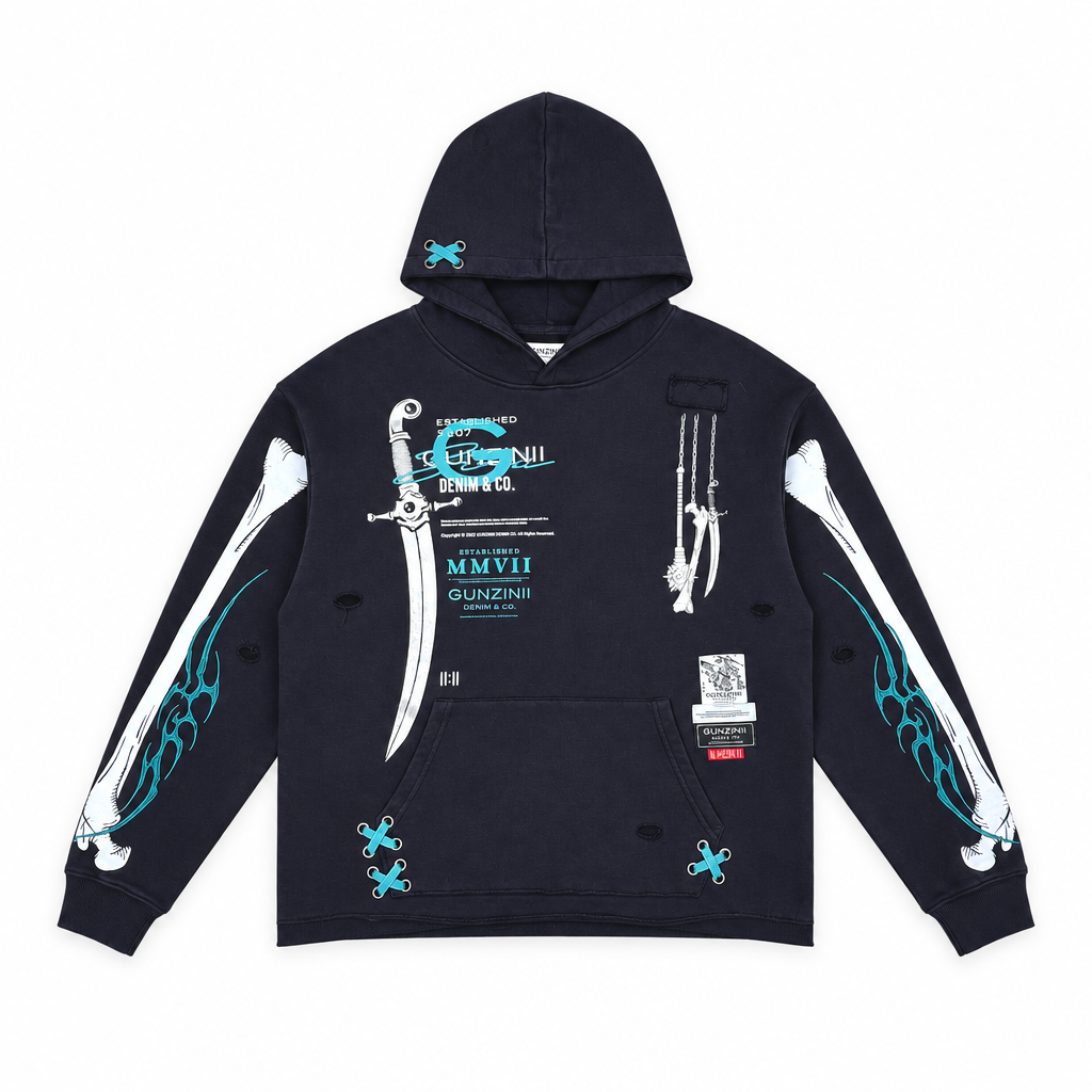 Gunzinii mmvii pullover hoodie