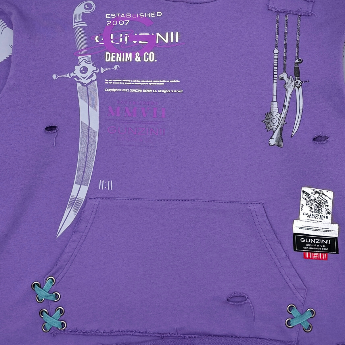 Gunzinii mmvii pullover hoodie