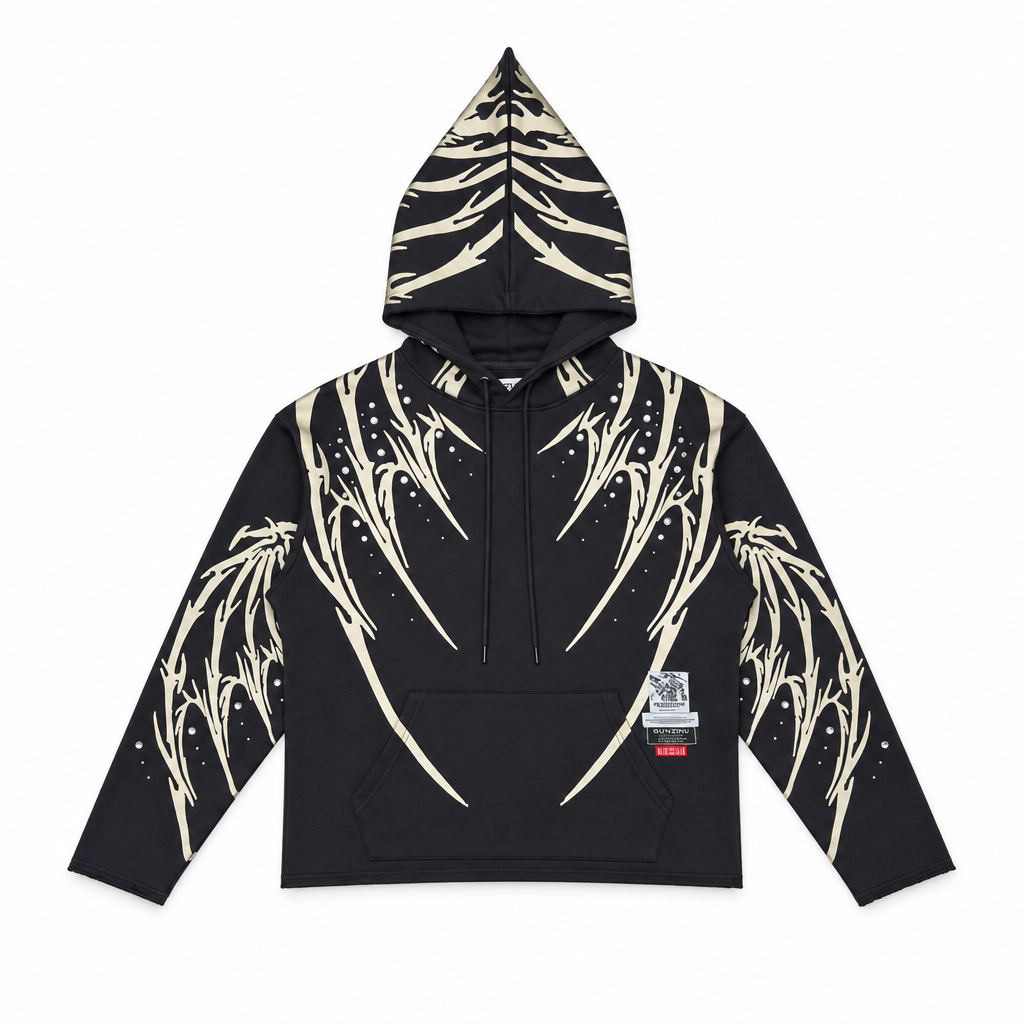 Gunzinii dragon skeleton pullover hoodie