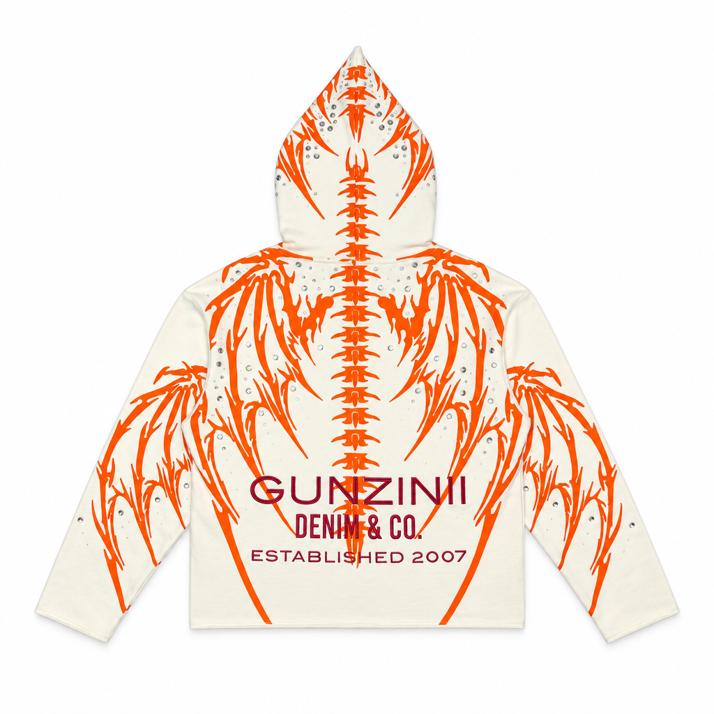 Gunzinii dragon skeleton pullover hoodie
